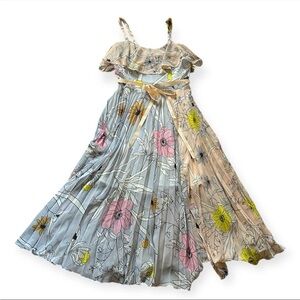 Beautiful TopShop Boho Gypsy Floral Maxi Summer Dress Size 2 Front Slit